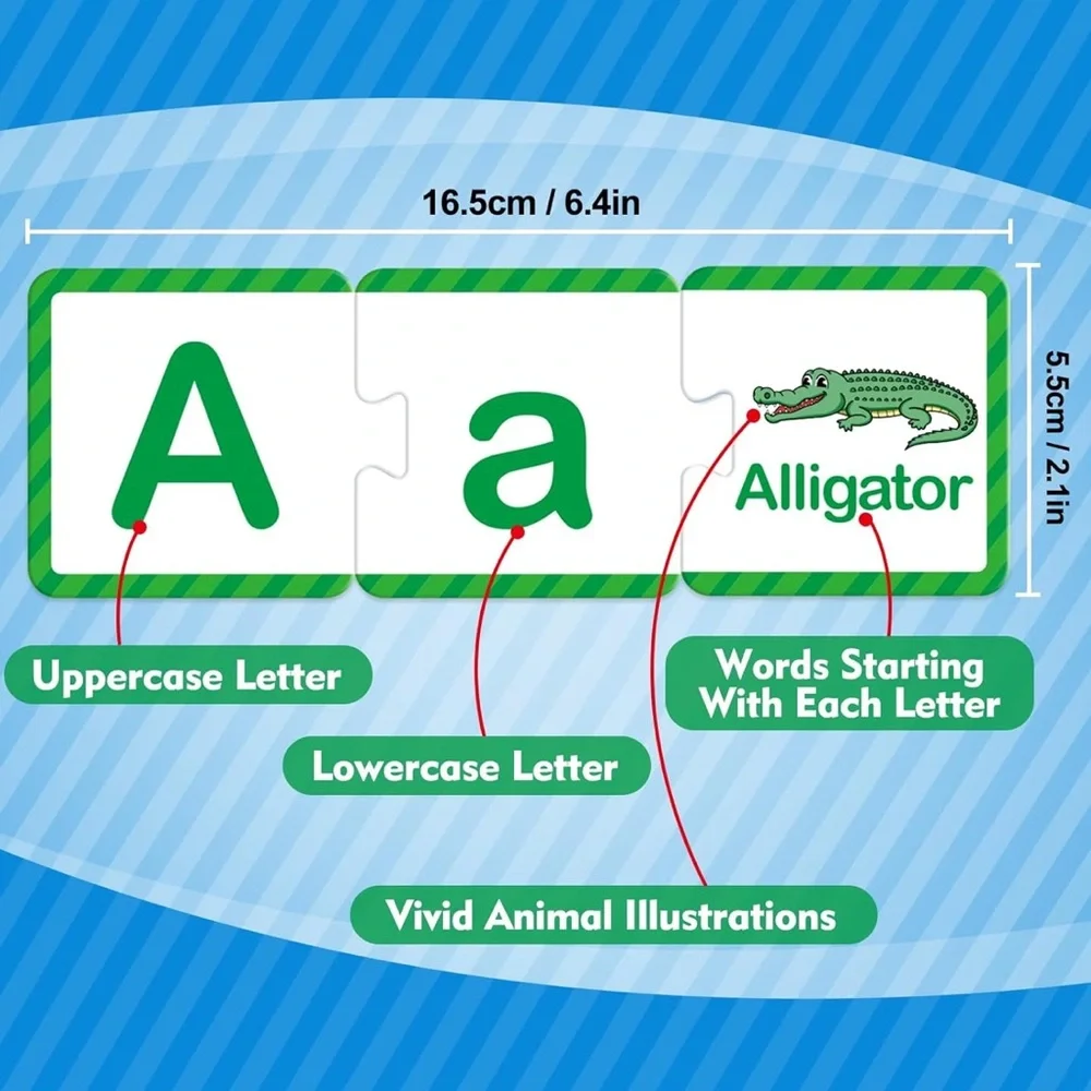 Alphabet Puzzle Cards - Uppercase and Lowercase Letters - Learning the Alphabet
